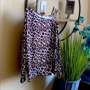 Poly/Spandex off one shoulder top-  brand new.